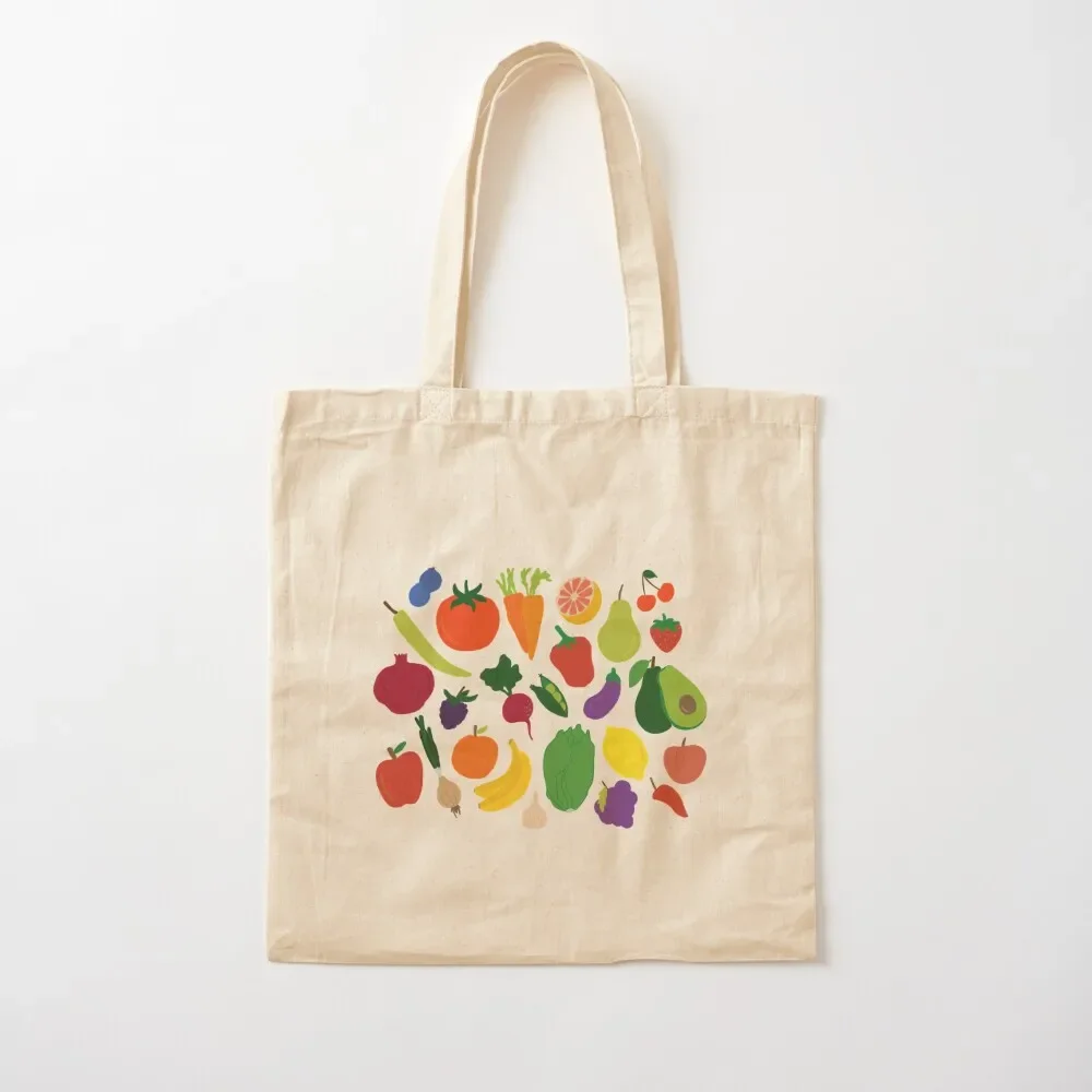 

Produce Pattern Tote Bag Canvas shoulder bag university shopper bag large tote personalized tote