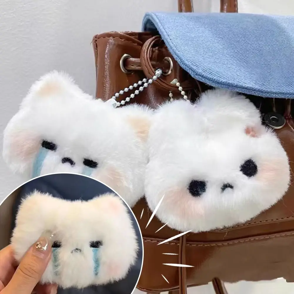 Cute Plush Rabbit Pendant Make A Sound Hanging Ornament Rabbit Keychain Stuffed Doll Bag Pendant Bag Decoration