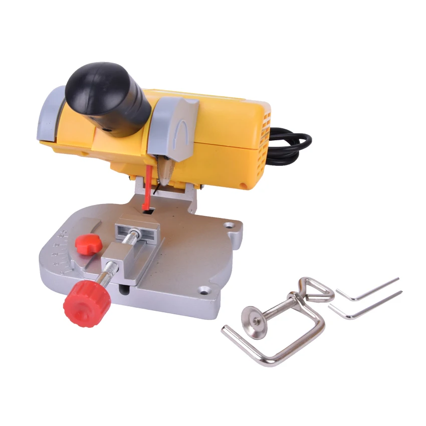 45 Degree Mini Cutting Machine Bench Cut-off Saw Steel Blade DIY Tools For Cutting Metal Wood Plastic With Adjust Miter Gauge