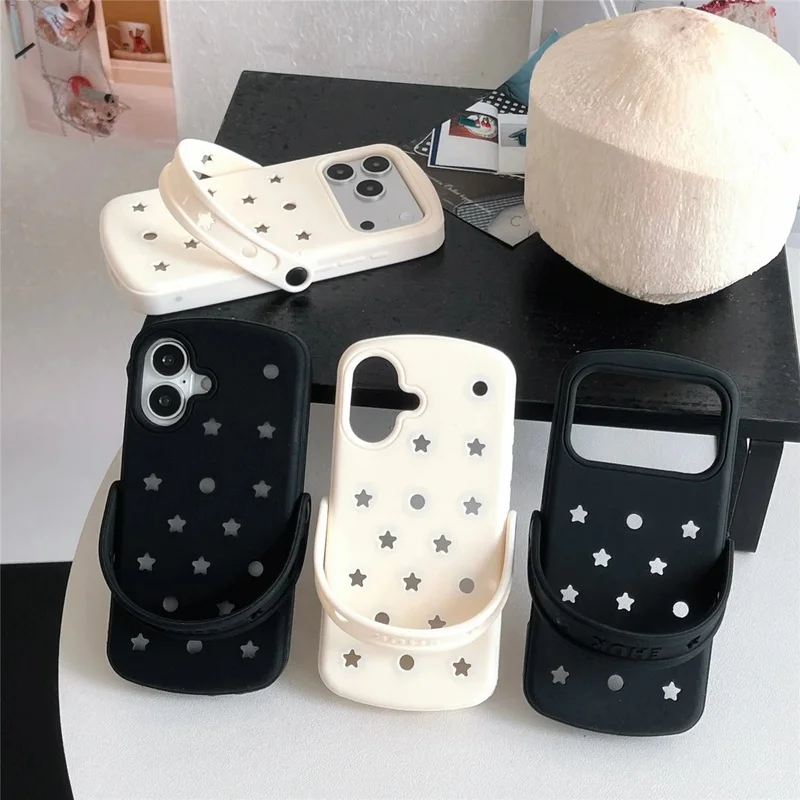 Wrist Strap Holder Star Stars Silicone Phone Case For iPhone 12 13 14 15 16 17 18 Pro Max 15Plus 16e 17e Solid Color Matte Cover