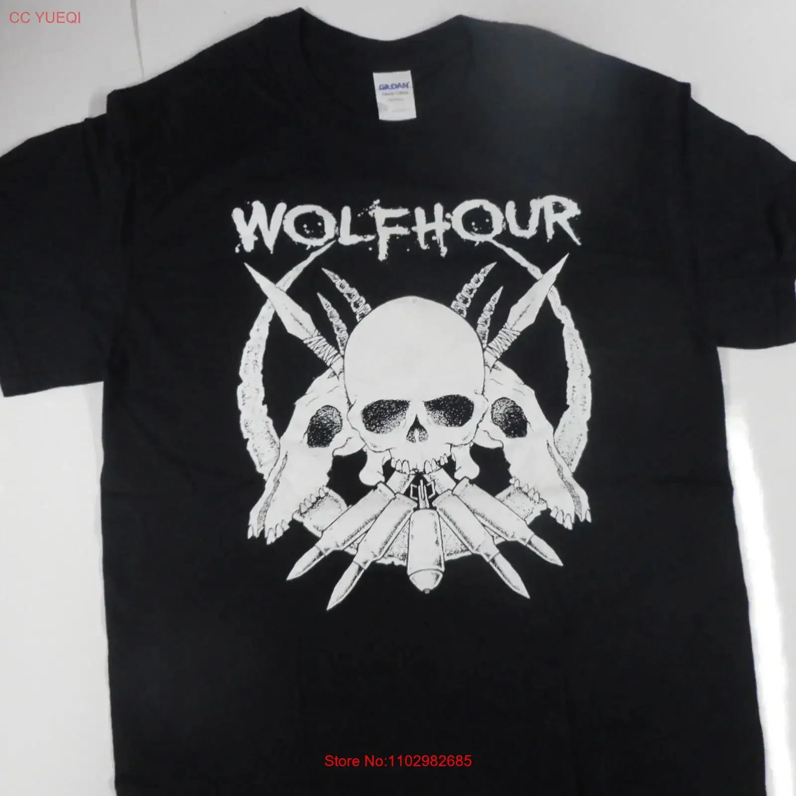 Camiseta Negra Wolfhour NUEVA S M L XL Anti Cimex Sweden D beat vintage Lavada Ligeramente Suave con Gráfico de Moda para Hombre Cómoda