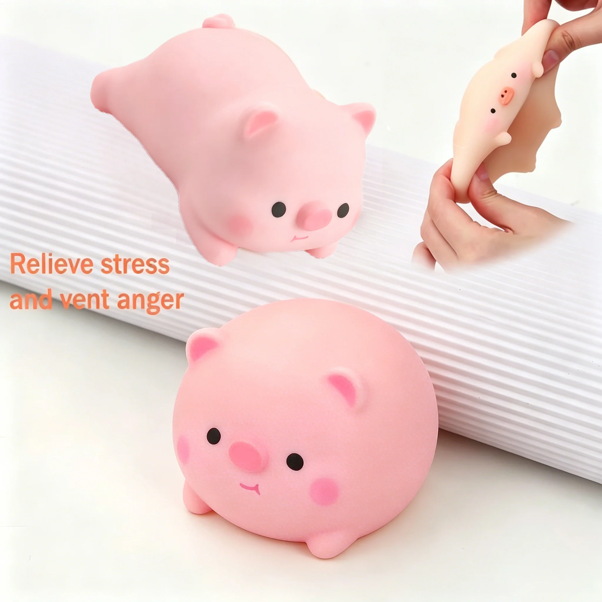 Brinquedos de Apertar de Porquinho Rosa Fofo, Brinquedos Anti-stress de Porquinho, Brinquedos Kawaii para Aliviar o Estresse, Presentes para Amigos, Decoração de Mesa