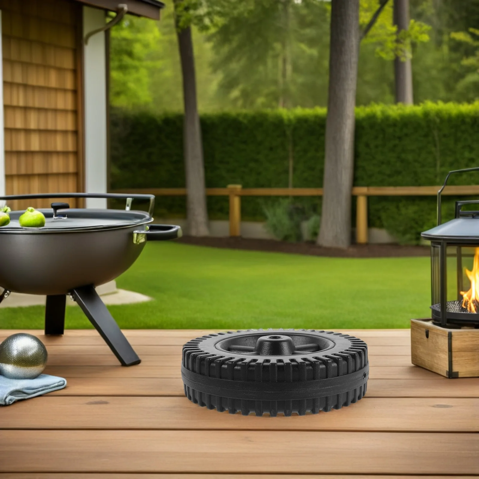 

4Pcs 6 Inch Plastic Black Blow Molded Bbq Wheels Directional Caster Design Outdoor Grill Accessories Barbecue Cart Wheel