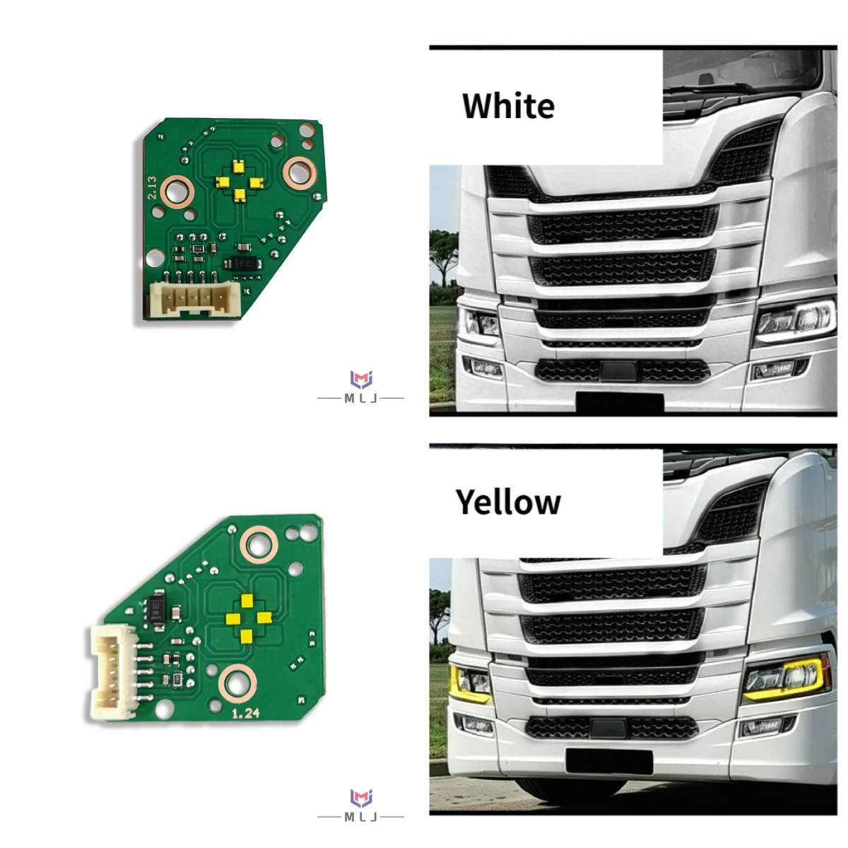 White Yellow Angel Eyes DRL LED Board OEM 2379886 2655849 2379882 For Scania S R P G Series Headlight Source Chips Spare Parts