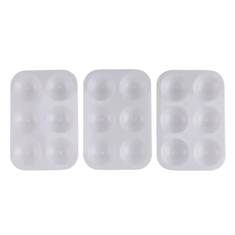 Superior AA63 White Plastic Watercolor Palette, 6 Well Rectangular Paint Palettes, Paint Tray Palettes, Paint Trays
