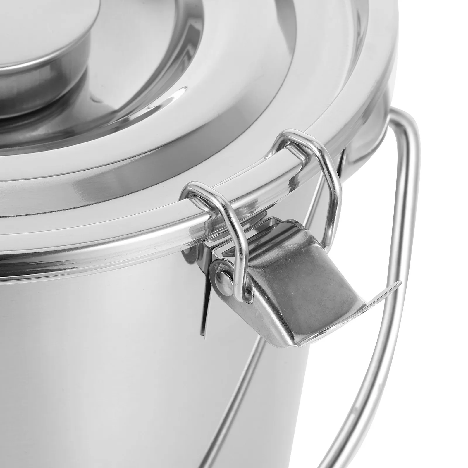 Stainless Steel Sealed Food Safe Bucket Portable Storage Container Handle Transporting Milk Oil Soup Beverages 7L