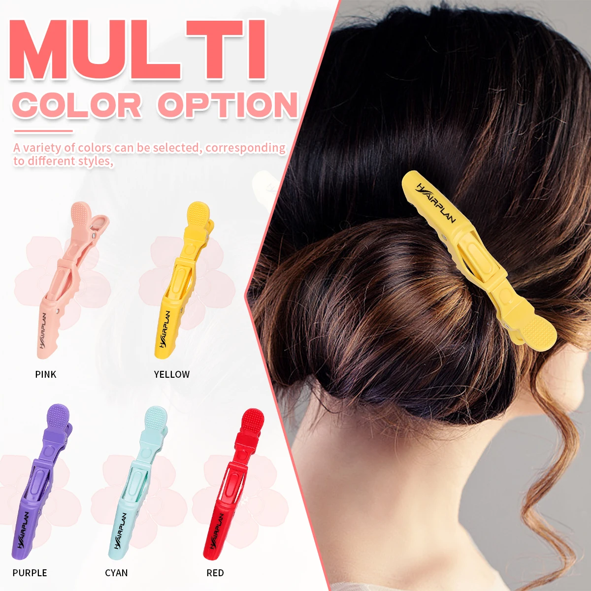 

10Pcs Colorful Alligator Hair Clips Clamps Hairdressing Professional Salon Plastic Hair Claw Hair Grip Hair Barber Accessories