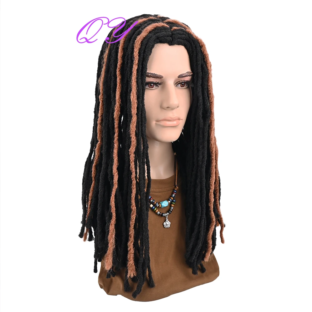 Men's Long Dreadlocks Wig African Traditional Black Wig Synthetic Fiber Wig Suitable for Daily Wear Suitable for Daily Wear