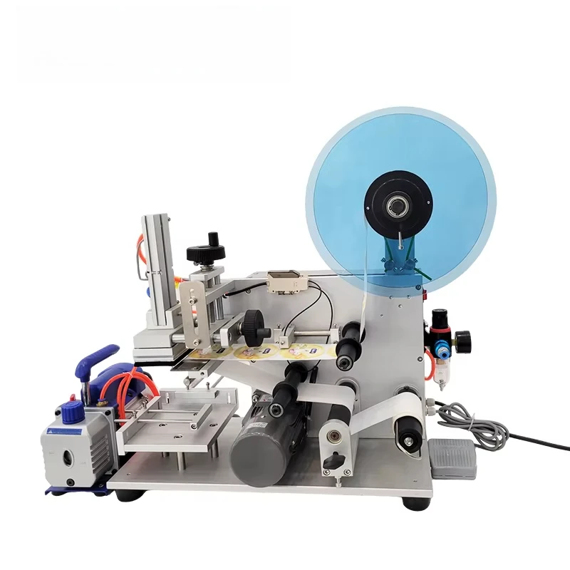 Small semi-automatic high-productivity can labeling machine cellophane bottle bag card tag self-adhesive label
