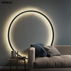 Lampes de décoration de fond à cercle Simple, nouvelles lampes murales modernes à LED pour salon, chambre à coucher, chevet, allée, couloir, éclairage intérieur