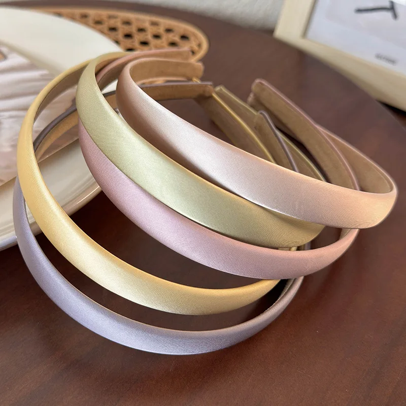 Headband Solid Satin Narrow Crown Lifting Non Slip Hair Press Minimalist Elegant Versatile for Women Daily Spring Essential