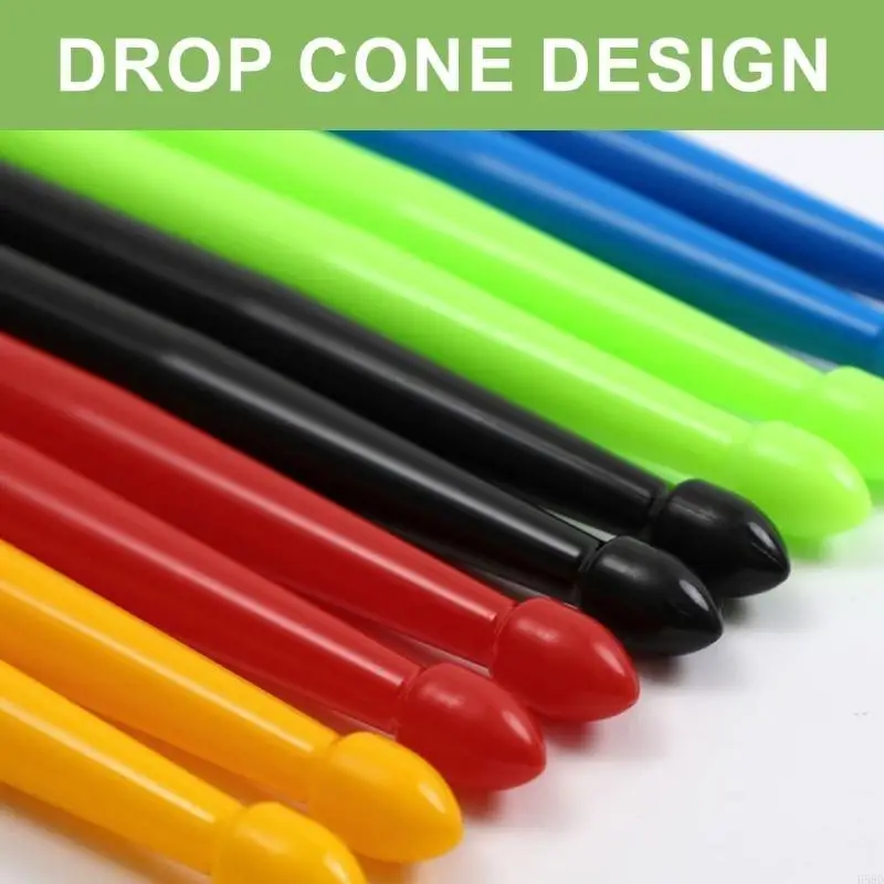 1 Pair 5A Nylon Plastic Drumsticks for Beginners Musical Instrument Percussion Parts Drum Sticks with Antislip Handle
