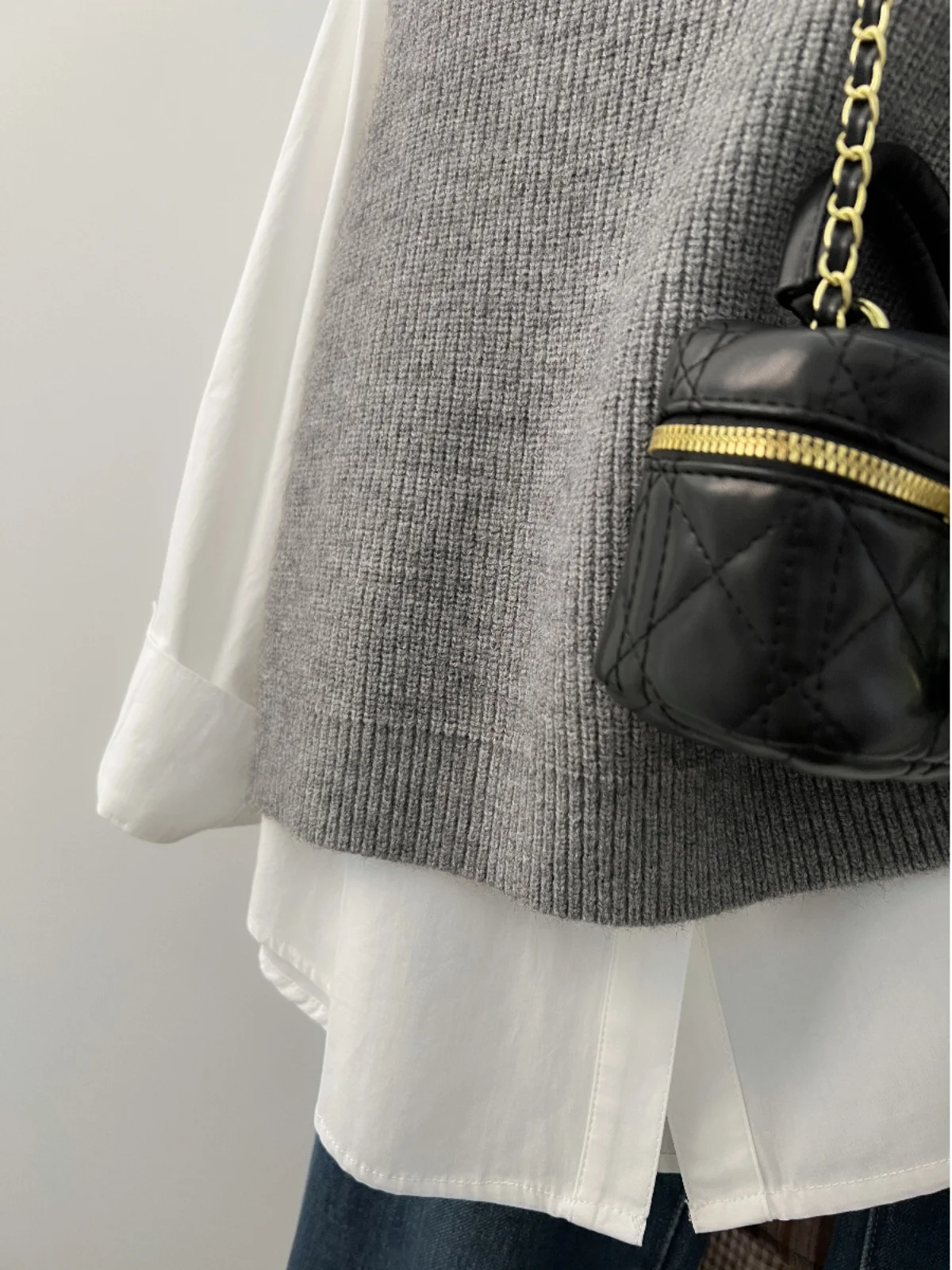 Outono Inverno ey V-Ne Colete de malha feminino suéter Svel de alta qualidade solto em camadas oulher Top Commute Sle Polyeste...