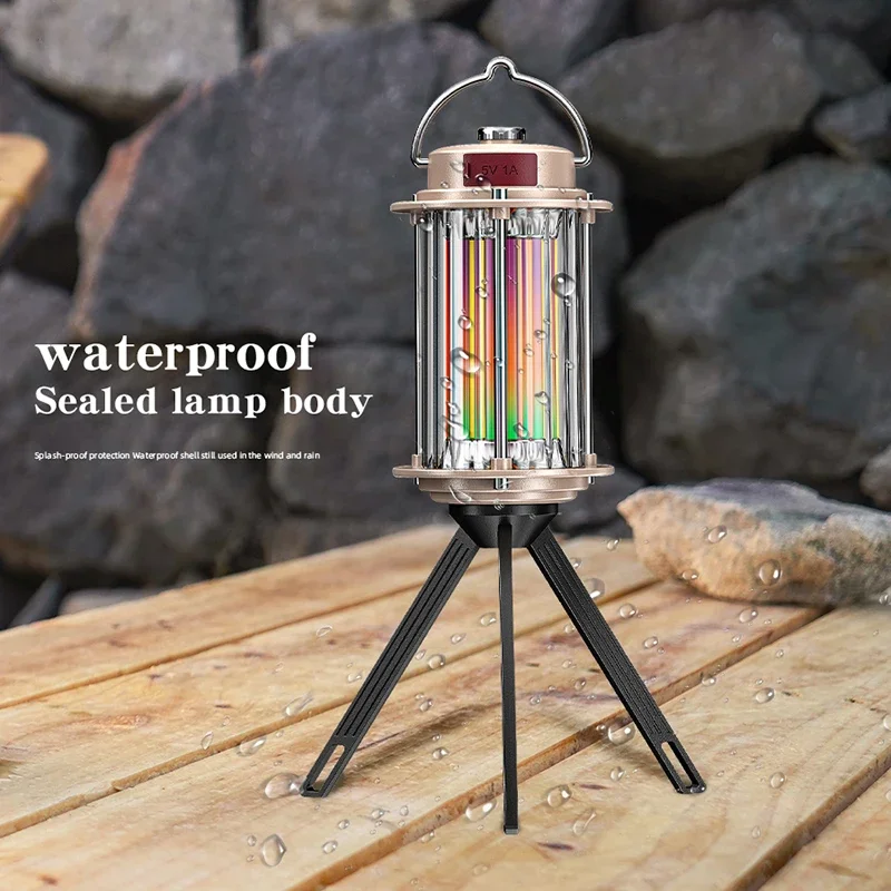 Tragbare multifunktion ale Outdoor-Camping leuchte USB-Aufladung unbegrenzte Dimm atmosphäre Strom versorgung Bildschirm Zelt Licht