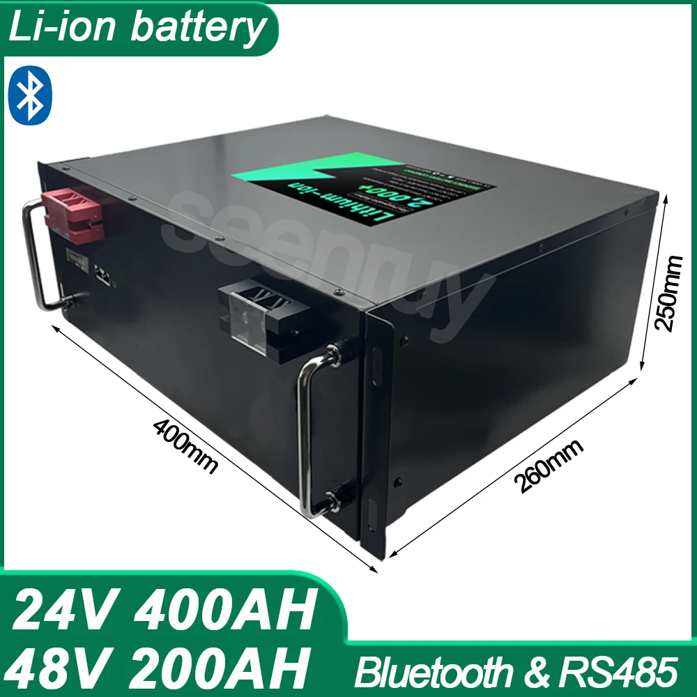 

24V 400Ah 48V 200AH Li-ion With Charger Lithium polymer Battery Bluetooth APP BMS RS485 For UPS Inverter Solar Energy Storage