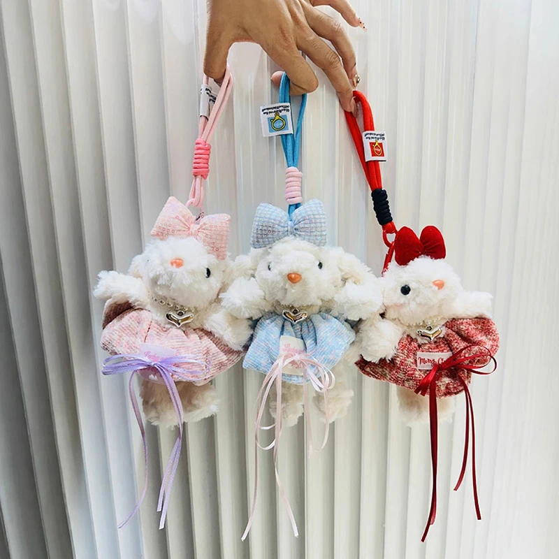 Hanging Ear Rabbit Doll Keychain Cartoon Plush Doll Bag Pendant Cute Animal Doll Accessories For Girl Women Christmas Gifts