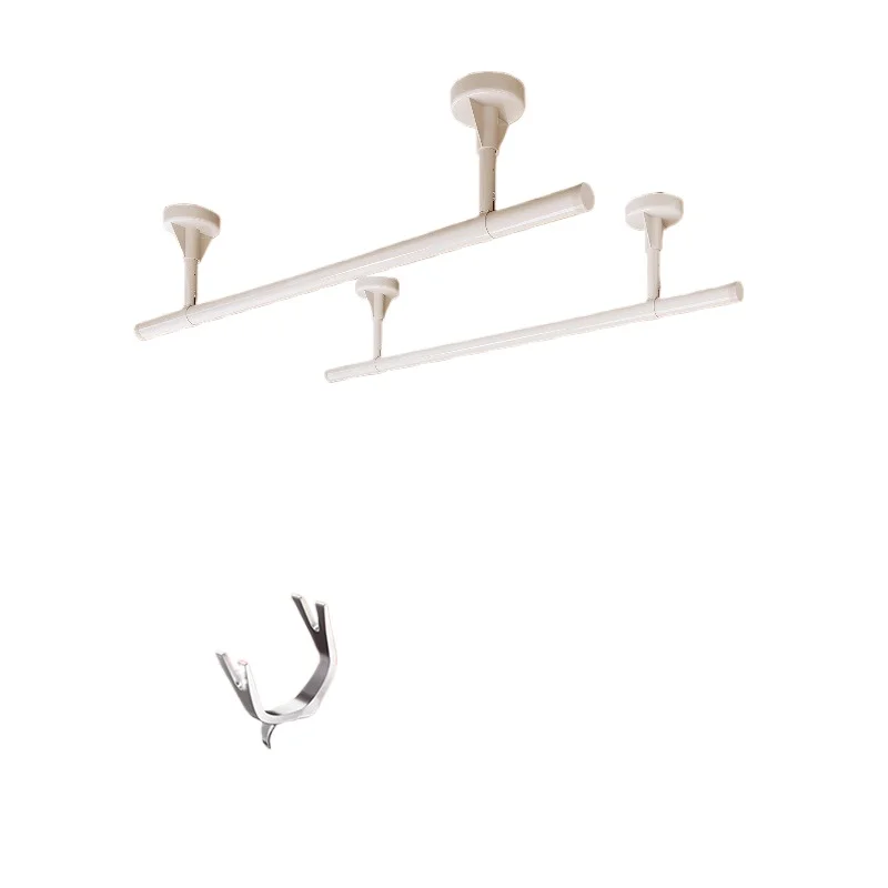 

Clothes drying rod Balcony fixed hanging wall Top-mounted drying rack hanging rod Household aluminum alloy hanger hanging rod