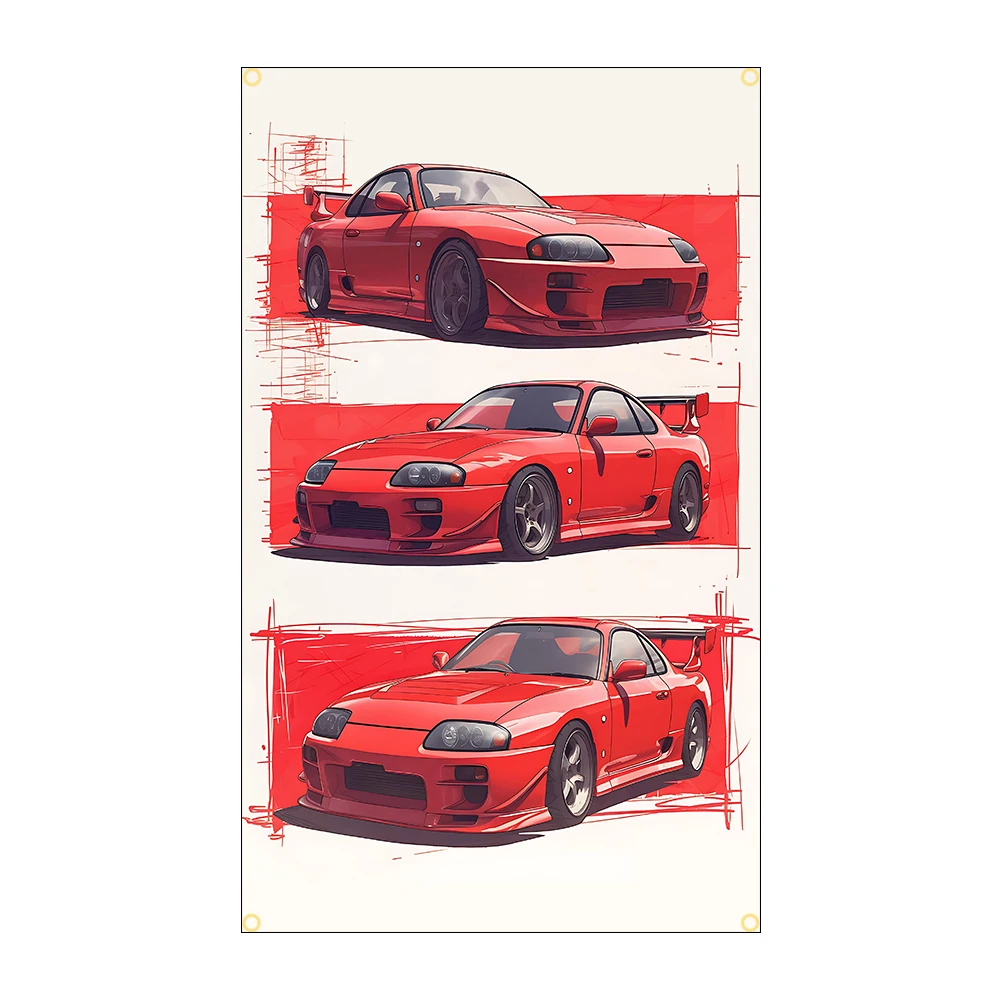 S-Supras JDM Car Flag Banner Polyester Printed Racing Car Poster 60x90cm 90x150cm Decor for Auto Enthusiasts, Room Decor