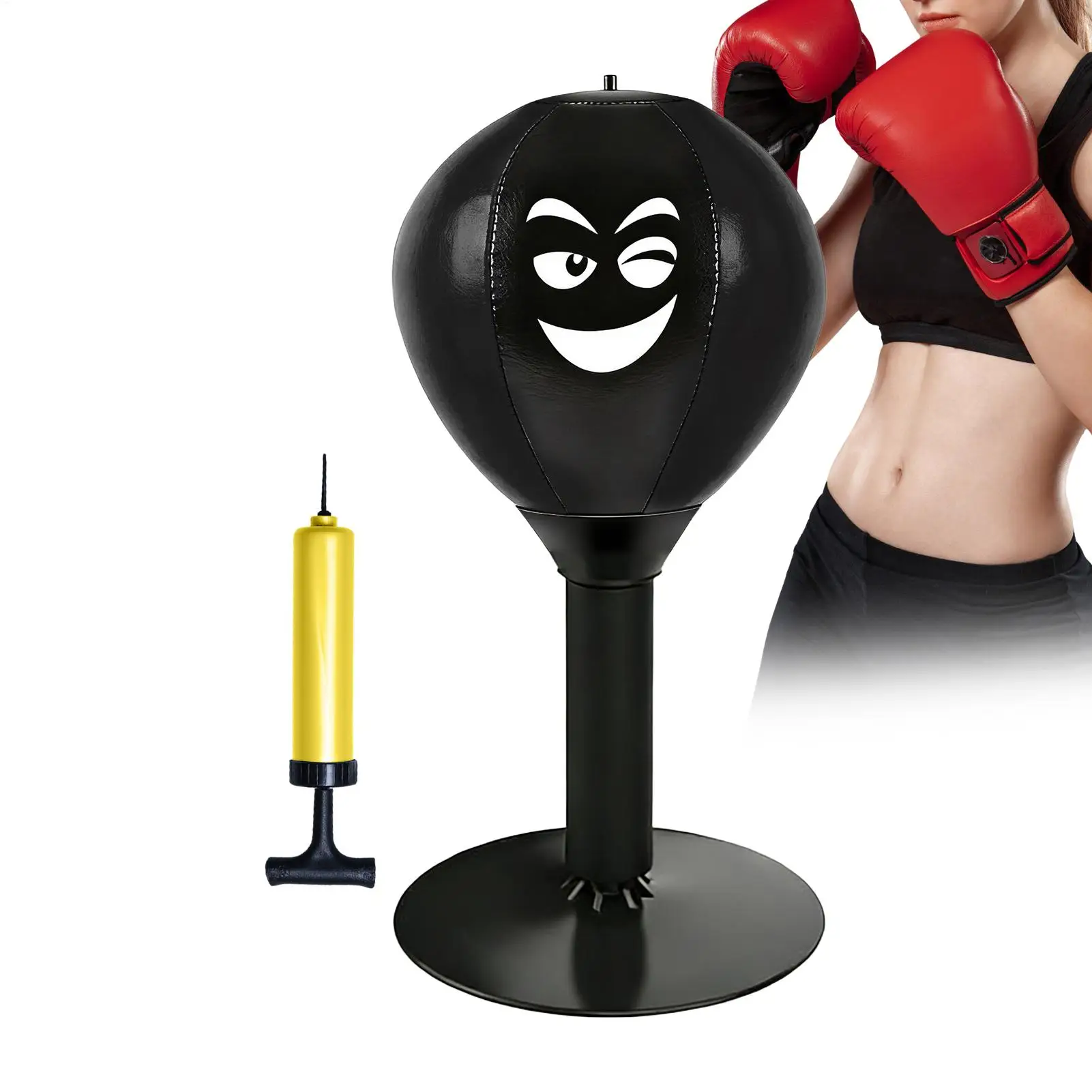 Desktop Punching Bag with Suction Cup Boxing Reflex Trainer for Hand-Eye Coordination, Stress Relief Toy for Home Office Dorm