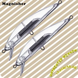 Magnisher Unpainted Long Casting Minnow Hard Baits Blanks 13cm 38g Sinking Jerkbait  DIY  Fishing Lures Clear Body Wobble Tackle