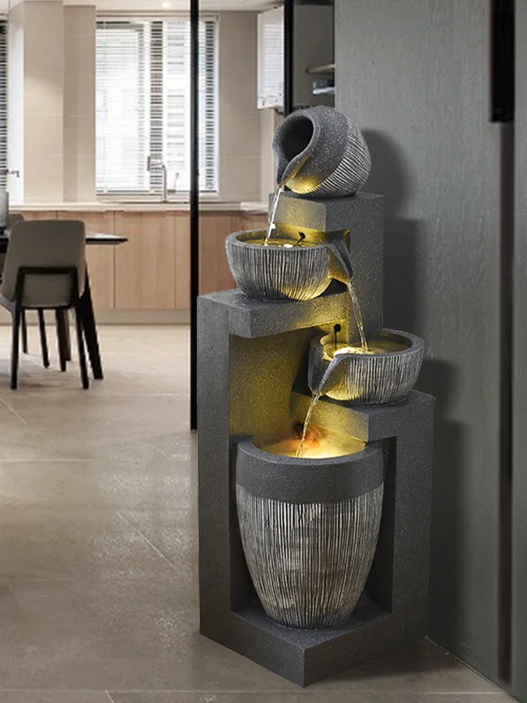

Living room circulating water ornaments landing waterscape home lucky Feng Shui wheel modern minimalist fountain humidifier deco