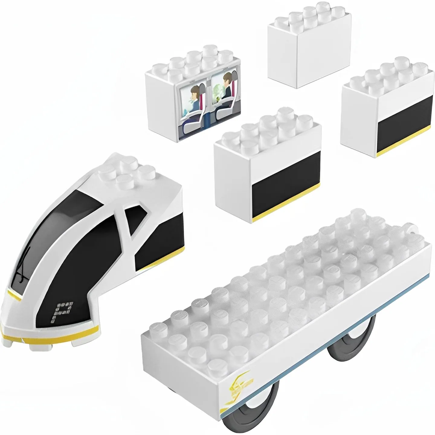 Takara Tomy Plarail Building Blocks White Stream Train, Potdemiel Mini High Speed Train Assembly Collectible Hobby Toy