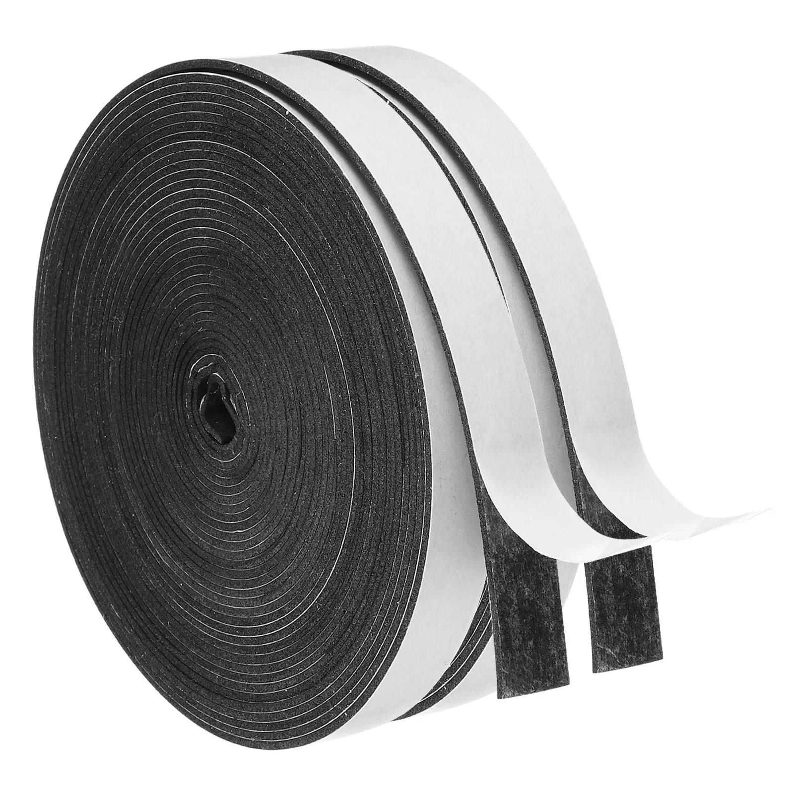 2Roll Weather Stripping Door Seal Sealing Foam Tape Single Sided Strip Foam Tape Thickened Sponge Window Door Insulation Black