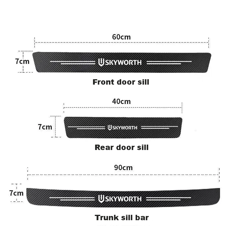 Adesivi per decalcomanie in fibra di carbonio per Auto skcuff per soglia della portiera dell\'auto per accessori SKYWORTH HTi/K10P/EV6 Skywell ET5
