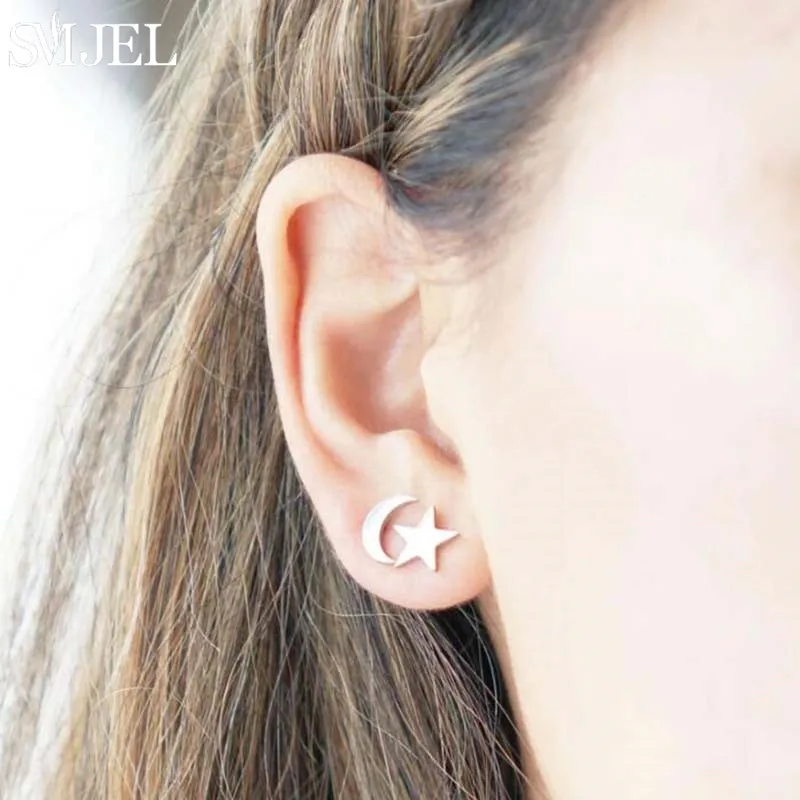 SMJEL Multiple Stainless Steel Stud Earrings for Women Girls Fashion Ballet Dinosaur Chihuahua Dog Earrings Jewelry Punk Gifts image 5