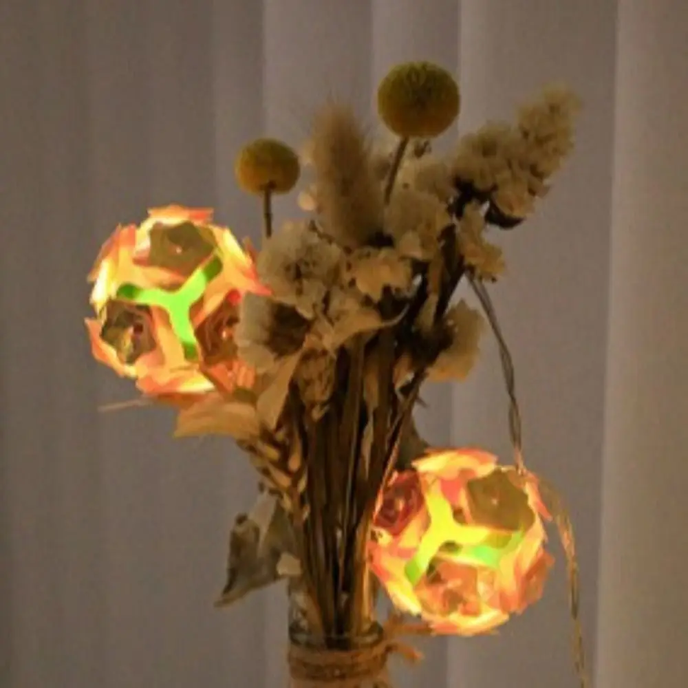 Fantastic 1.8M LED Flower Fairy Lights Rose Ball 10LED Crystal String Lamp Lighting Battery Rose Flower String Lights New Year