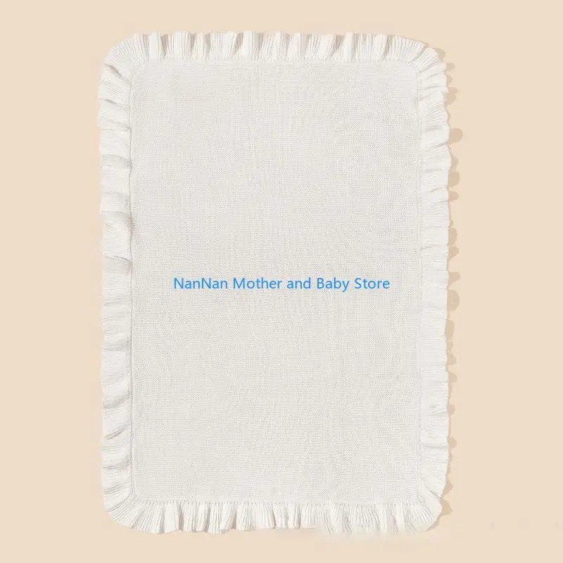 

Хлопковое вязаное детское одеяло с рюшами пеленает полотенце, дышащее принимающее одеяло