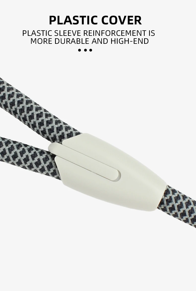 Haustier-Hunde-Boutique-Leinen für kleine, mittelgroße und große Hunde, einfaches graues Mesh-Muster, Nylonseil, geeignetes Hundehalsband und Geschirr – Detail 5