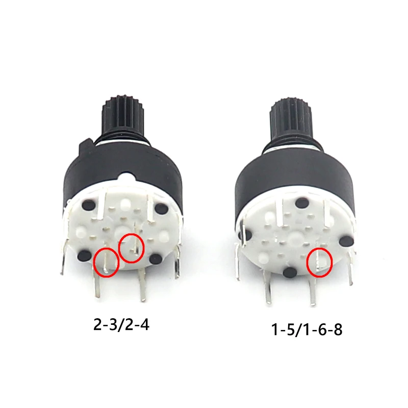 【5-1PCS】SR16 Plastic 16MM Rotary Band switch 2 Pole 3 4 position 1 Pole 5 6 8 Position Handle Length 15MM Axis band switch SR16