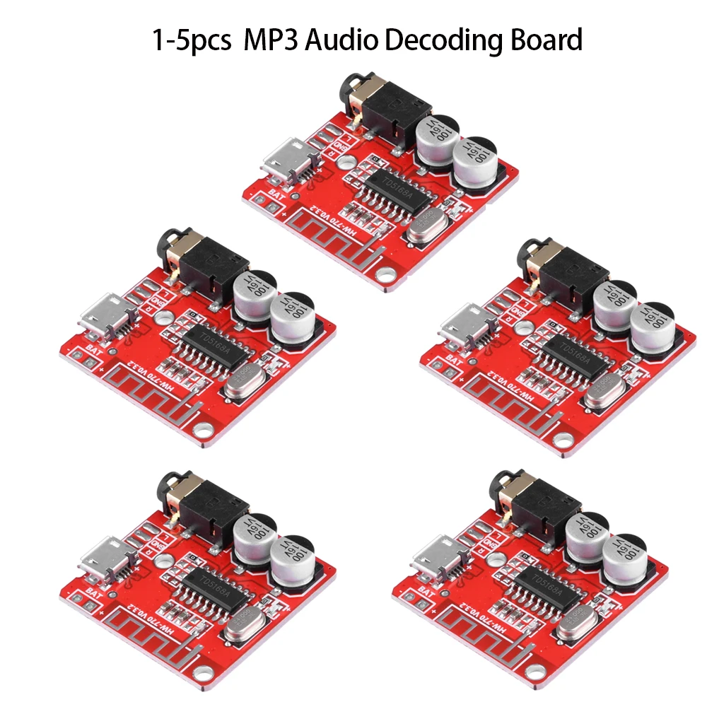 Bluetooth 5.0 MP3 Audio Decoder Board 3.7-5V D Class Stereo Amplifier Module Lossless Music Decoding Wireless Audio Receiver Boa