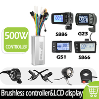 36V 48V 500W Electric Bicycle Brushless Controller 25A with LCD Display Ebike Scooter E-bike Accessories Parts 124DX GZ3 S866 G5