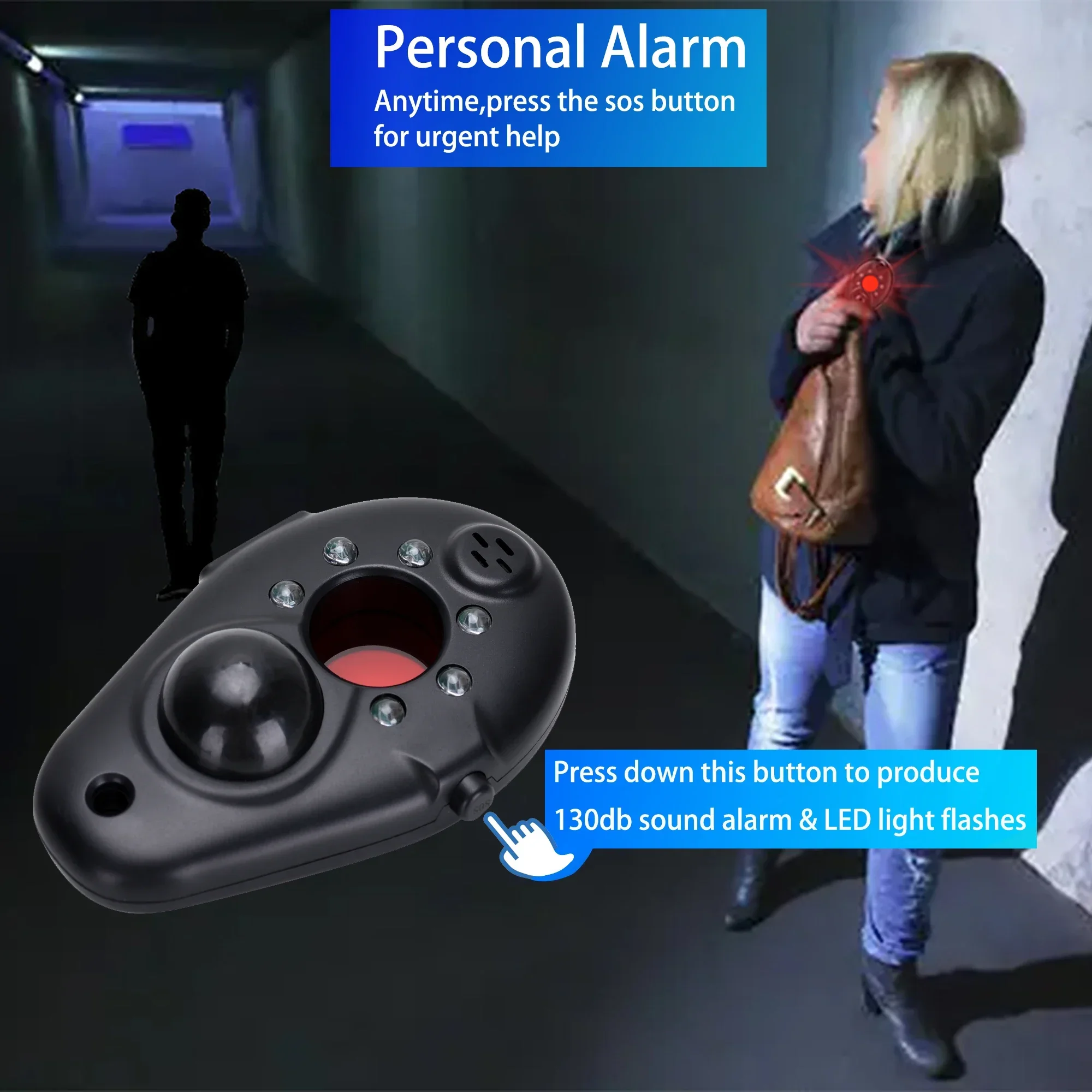 Safe Sound Personal Alarm, 130DB Personal Security Alarm, Emergency Safety Alarm for Women, Men, Children, Elderly Anti-thief Al