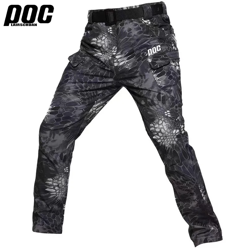 LairschDan POC Tactical Pants Men's New Elastic Fabric City Special Service MTB Pants Military Fans Multi Pocket Workwear Pants