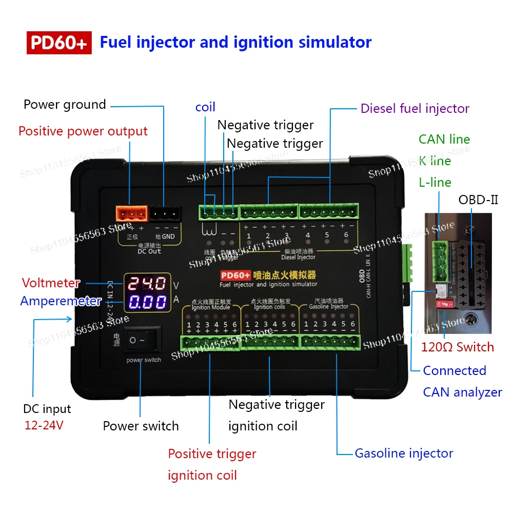 PD60+ ECU Diagnostic Platform - Fuel System Simulator for Automotive Computer Testing
