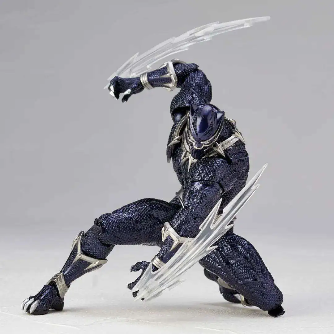 En Stock Arkham Factory Kaiyodo Kyouki Yamaguchi Style Black Panther Marvel Civil War Figura de Anime y Cómic Modelo de Juguete