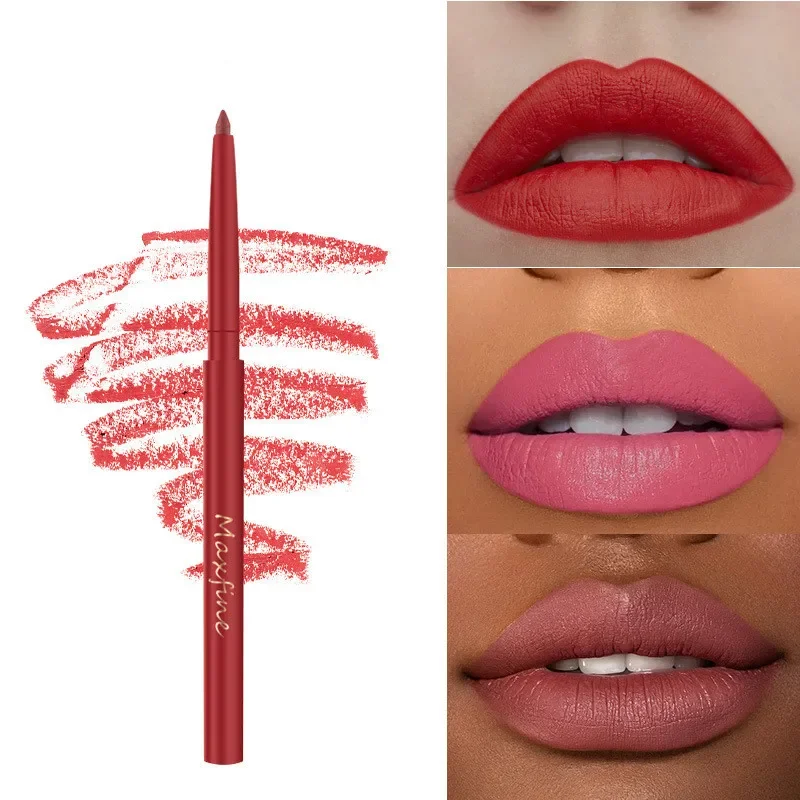 Fluweel Matte Lipliner Langdurige Lippenstift Potlood Matte Lipliner Waterdicht Lipstic Vrouwelijke Cosmetische Make-Up Rood Bruin Nude Roze