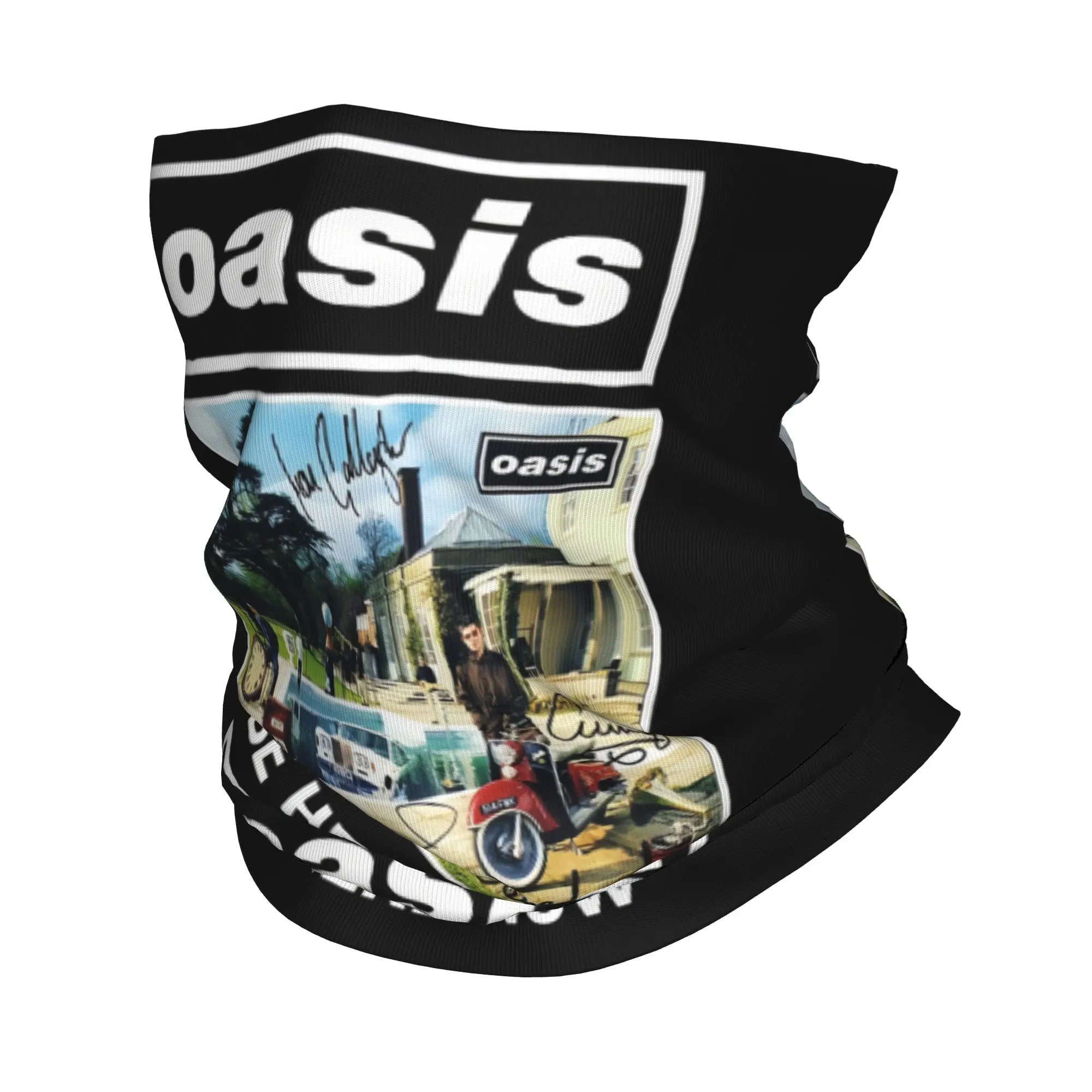 Custom British Music Definitely Maybe O-Oasis  Bandana Neck Warmer Women Men Winter Ski Hiking Scarf Gaiter  Face Cover