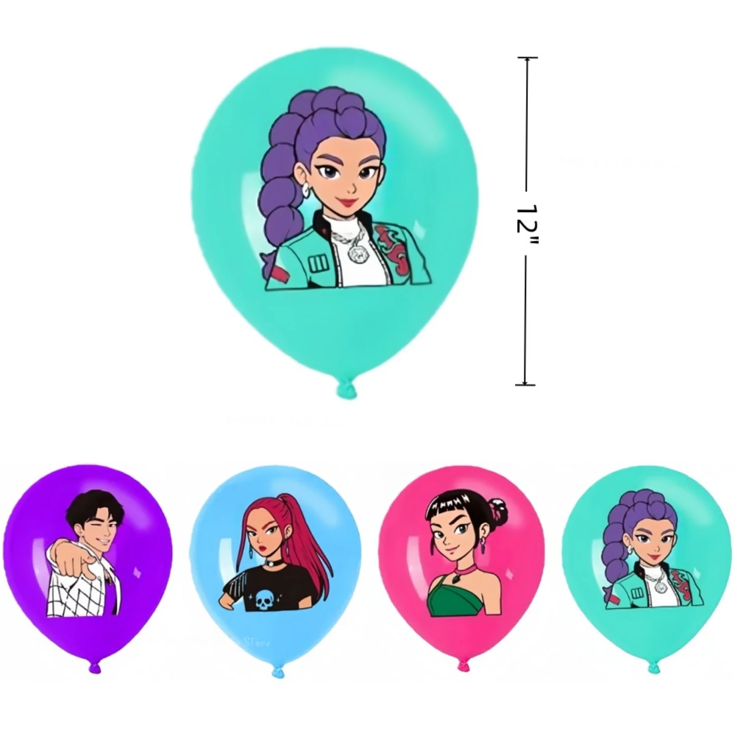 12 قطعة شيطان الصيادين بالونات الحفلات Kpop أنيمي 12 بوصة اللاتكس بالون مجموعة استحمام الطفل صبي فتاة حفلة عيد ميلاد زينة الاطفال هدية #4