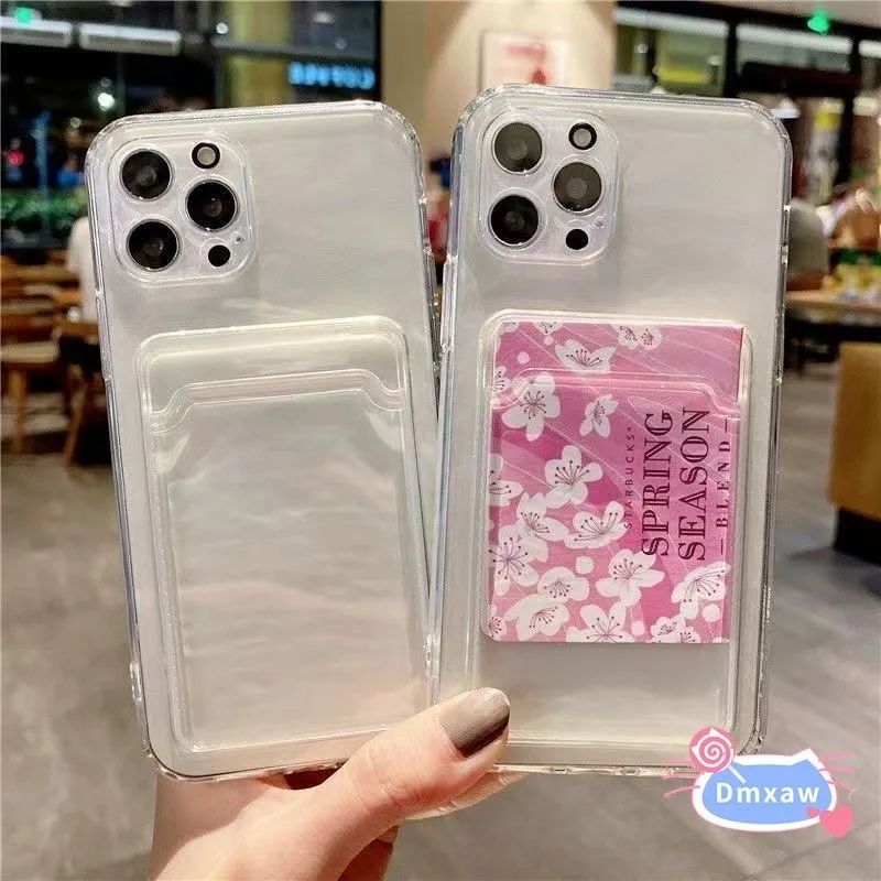 For OPPO A95 A93 A92 A91 A78 A77 A74 A73 A72 A58 A57S A57E A56 A55 A54S A52 A35 A32 Card Wallet Transparent Phone Case