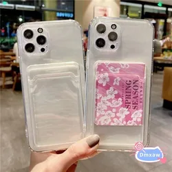 For Honor 90 X40 X7B X8B X6A X5 X7A X8A X9A Nova Y61 11 10 SE Magic 5 Lite Play 8T 50 Plus Card Wallet Transparent Phone Case
