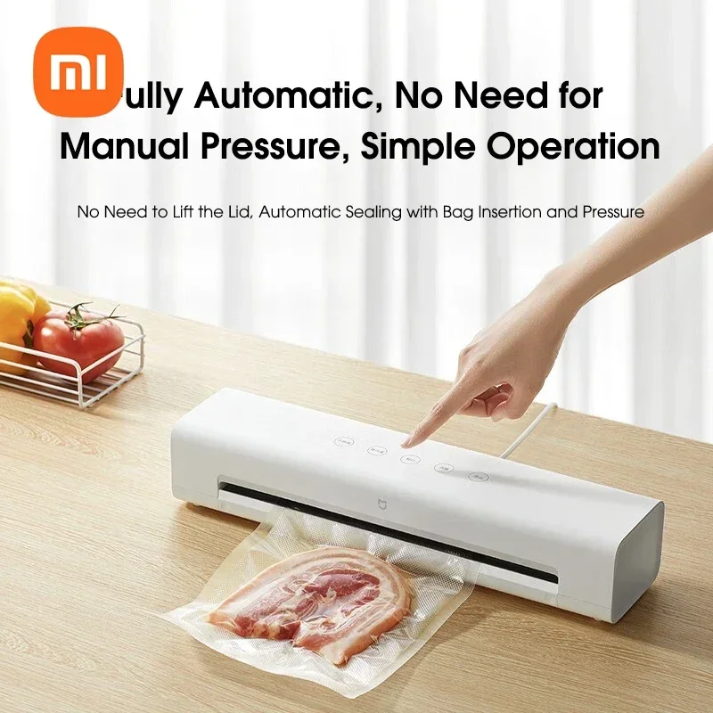 XIAOMI MIJIA Vacuum Sealers Machine 220V With Free 10pcs Vacuum Bags For Kitchen Household Food Vacuum Sealer Packaging Machine