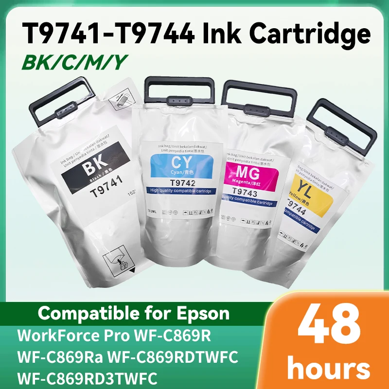 WF-C869R T9741 T9744 1PC Ink Cartridge For Epson WorkForce Pro WF-C869R WF-C869RDTWFC WF-C869RD3TWFC Printer With Pigment Ink