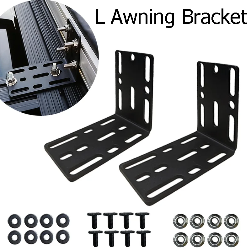 Car Awning Mounting-L Hardware Car Roof Rack Brackets with Screws Car Side Tent Frame for Vehicles, Car Canopy Awning Sunshade