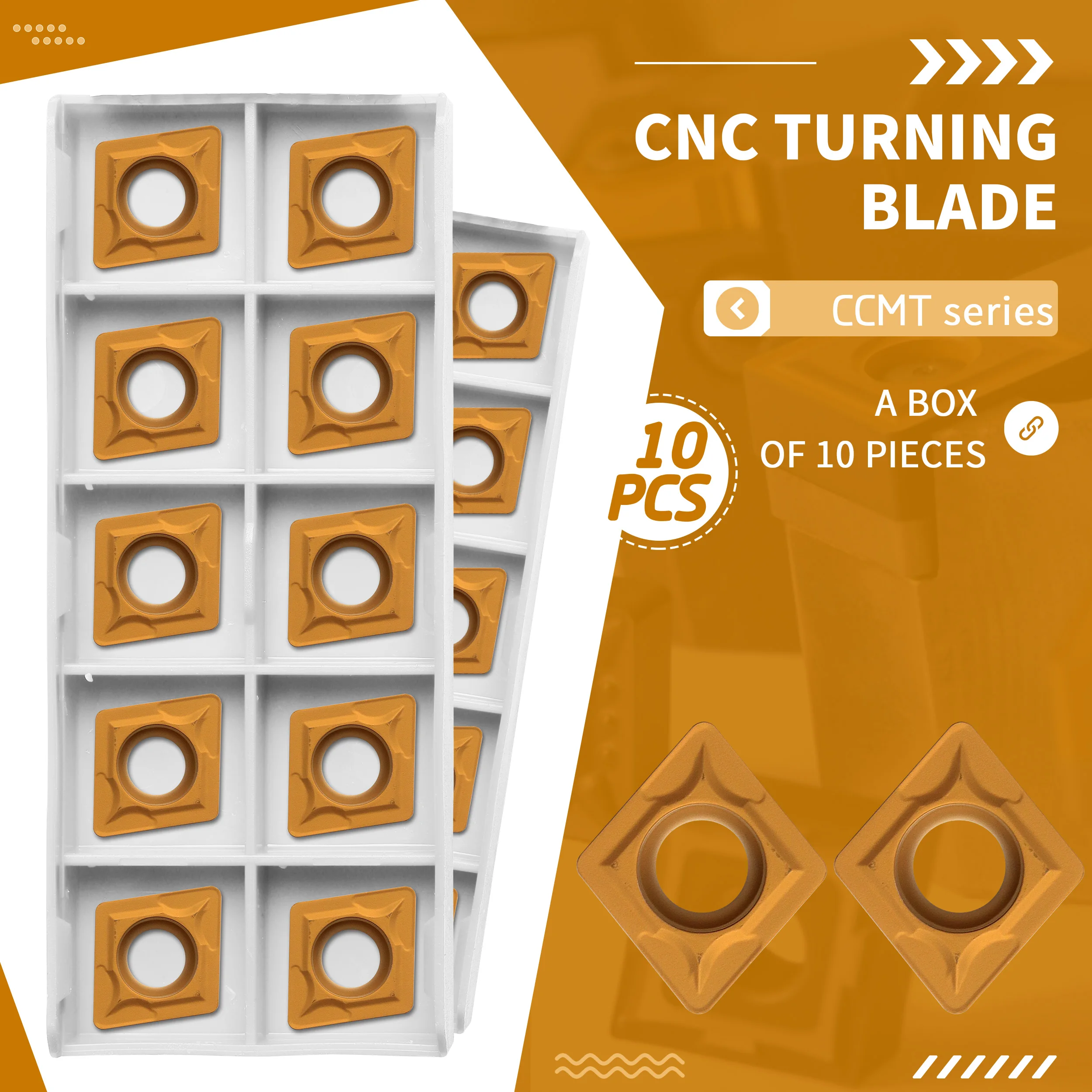 Insertos de carburo resistentes al desgaste CCMT060204 CCMT060208, CCMT09T304 CCMT09T308 T9125, CNC, cuchillas de torneado, herramientas de torneado interno