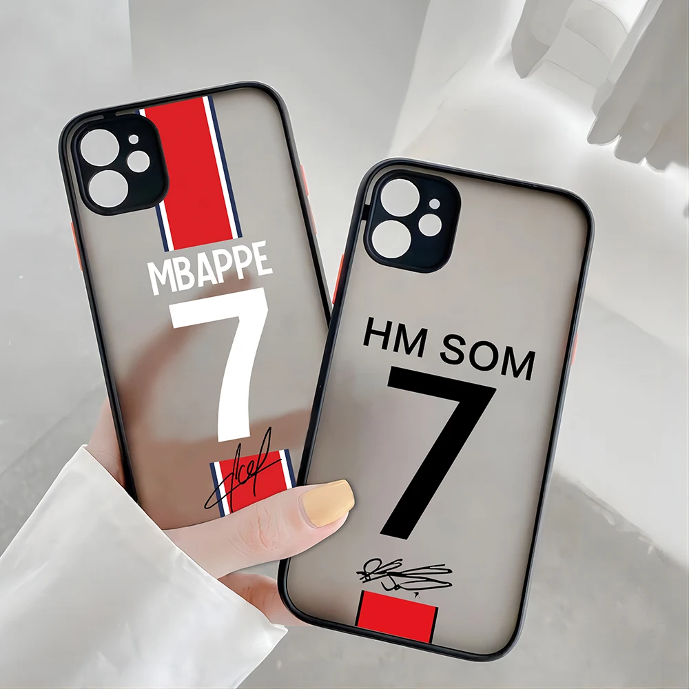 Football numbers Phone Case For iPhone 15 14 13 12 11 Pro Max X XR XSMax 7 8 Plus Spuerstar M-messi-CR77 Matte Transparent Cover