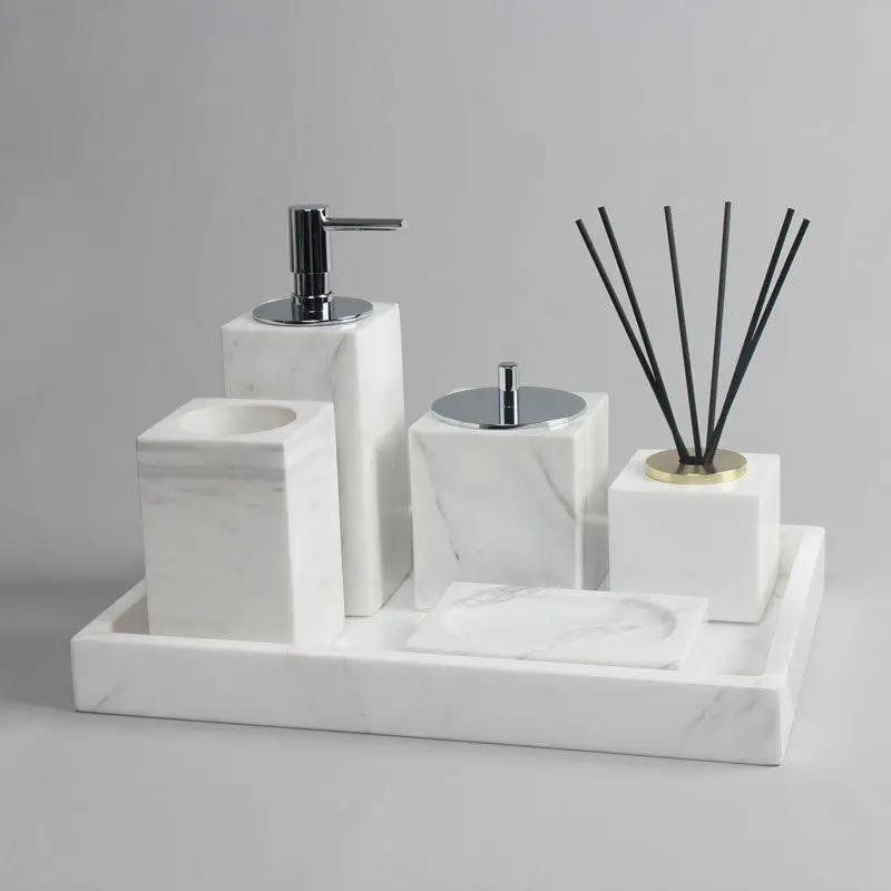Modern light luxury marble lotion bottle household hotel washbasin bathroom